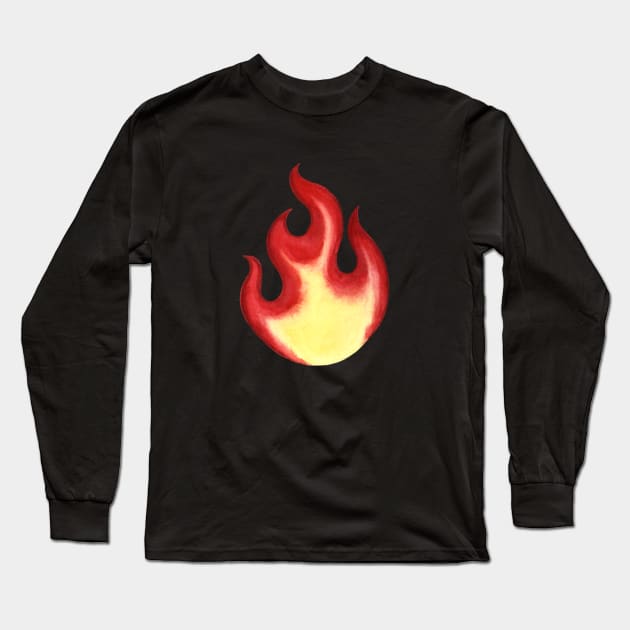 Watercolor flame Long Sleeve T-Shirt by fears